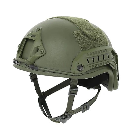 Doppelt sichere Sicherheitsausrüstung, grüner, komfortabler, kugelsicherer Helm der Stufe Iiia, schneller ballistischer Helm
